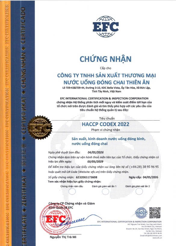 Haccp Codex 2022 Thiên Ân